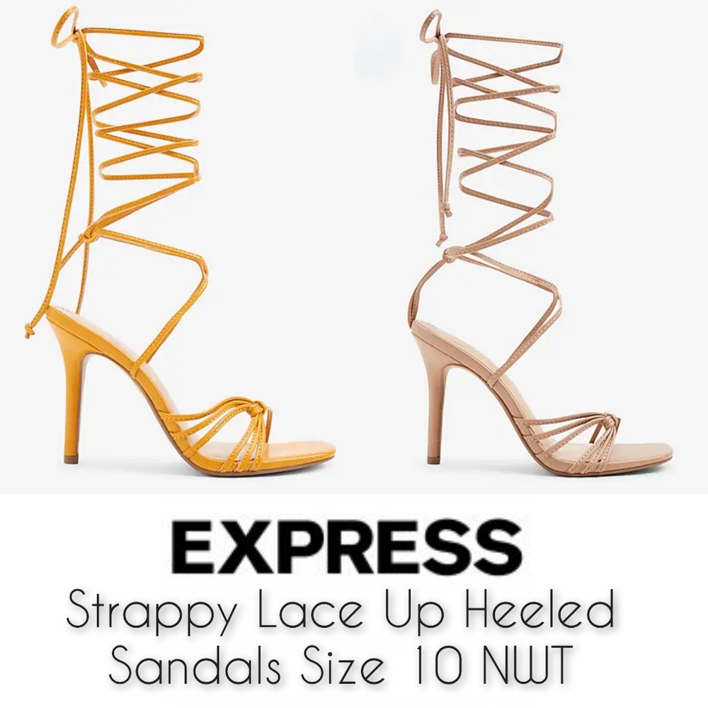 Express strappy Lace Up Heels Size 10 NWT (2 Colors Available)